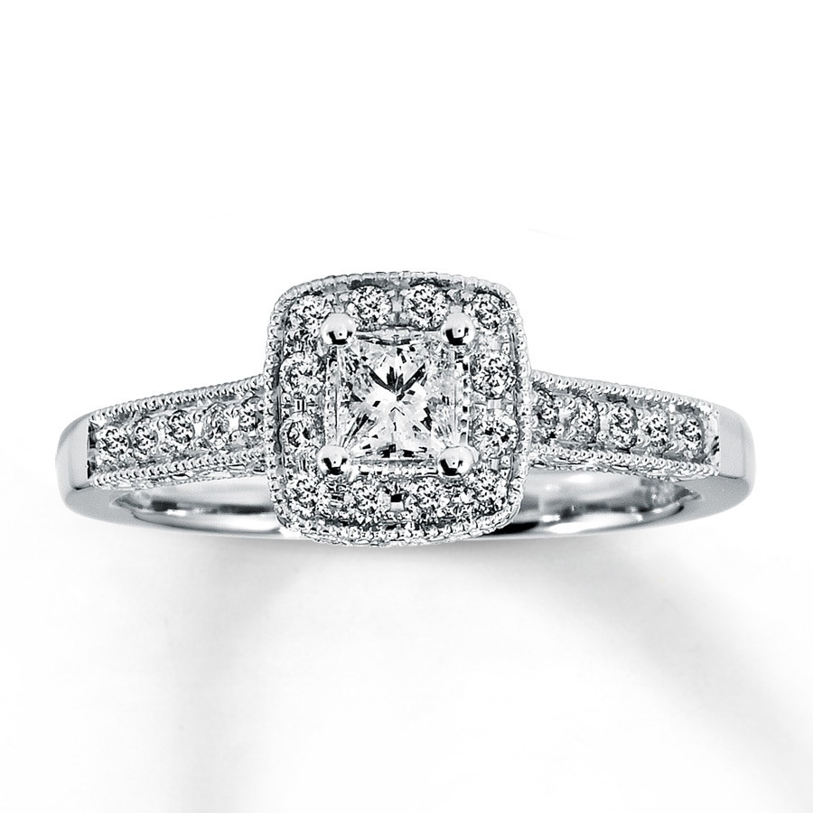 2 Ct Princess Cut Engagement Rings
 Diamond Engagement Ring 1 2 ct tw Princess Cut 14K White