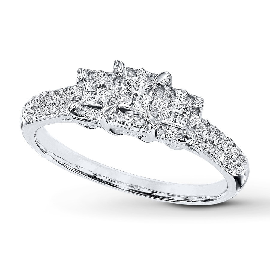 2 Ct Princess Cut Engagement Rings
 Diamond Engagement Ring 1 2 ct tw Princess cut 10K White