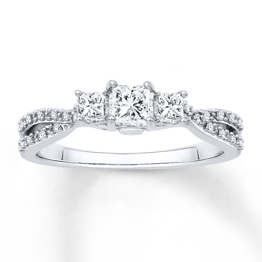 2 Ct Princess Cut Engagement Rings
 Diamond Engagement Ring 1 2 ct tw Princess cut 14K White