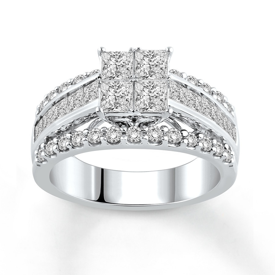 2 Ct Princess Cut Engagement Rings
 Diamond Engagement Ring 2 1 2 ct tw Princess cut 14K White