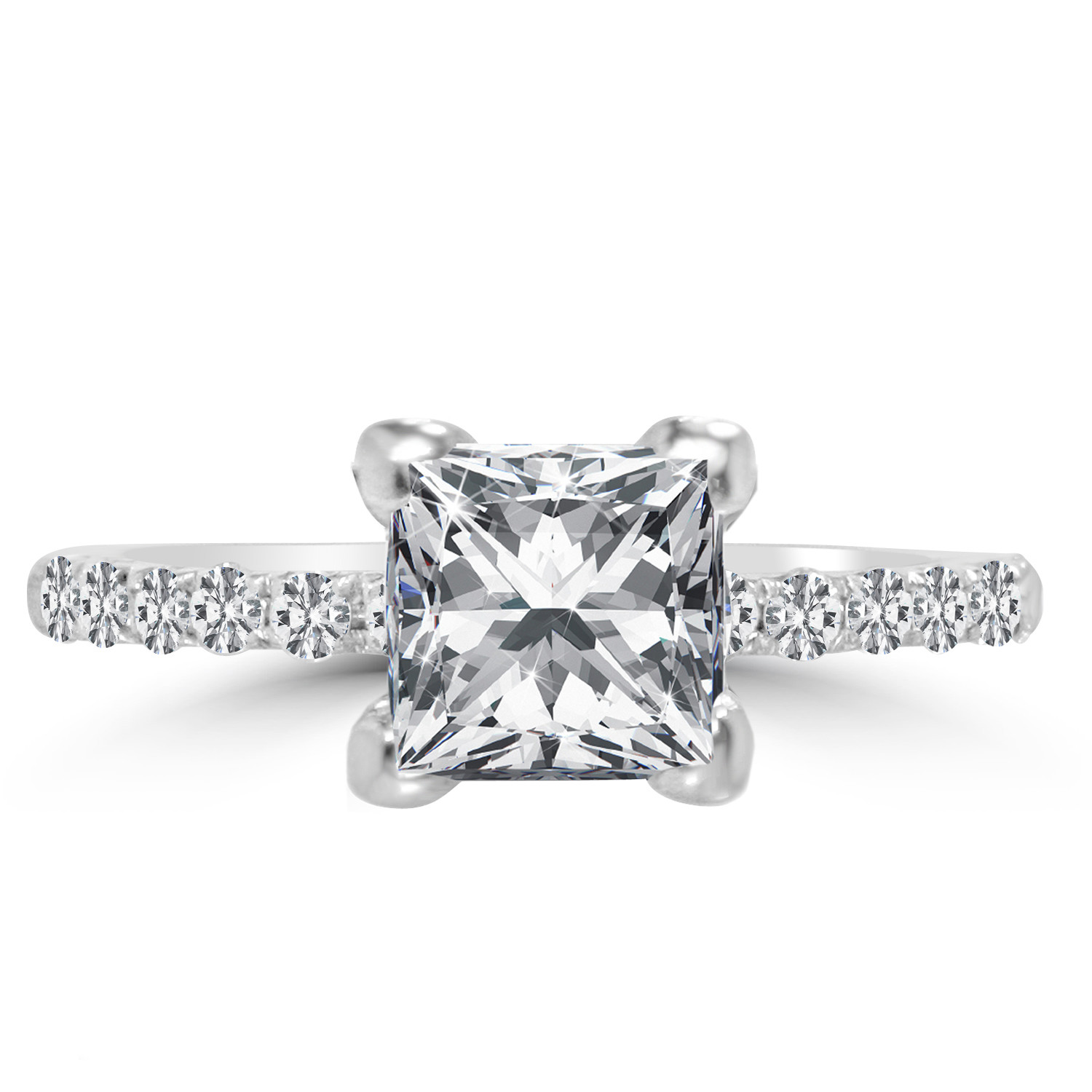 2 Ct Princess Cut Engagement Rings
 1 2 Ct Princess Cut Diamond Engagement Ring VS2 F 14K