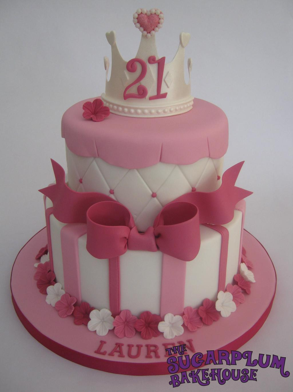 2 Tier Birthday Cakes
 2 Tier Girly Princess 21st Birthday Cake by SugarplumB on