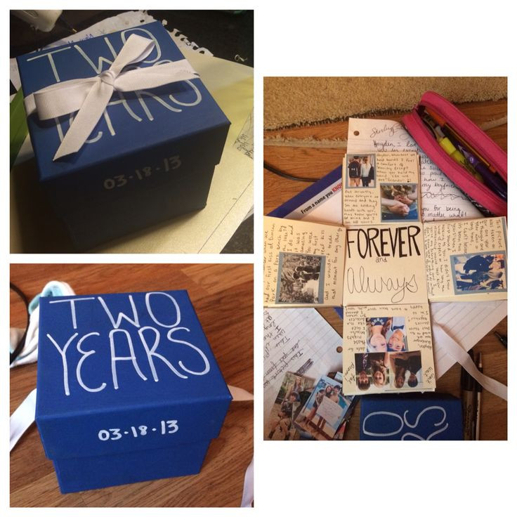 2 Year Dating Anniversary Gift Ideas For Him
 Anniversary box For my boyfriend and I s 2 year I made