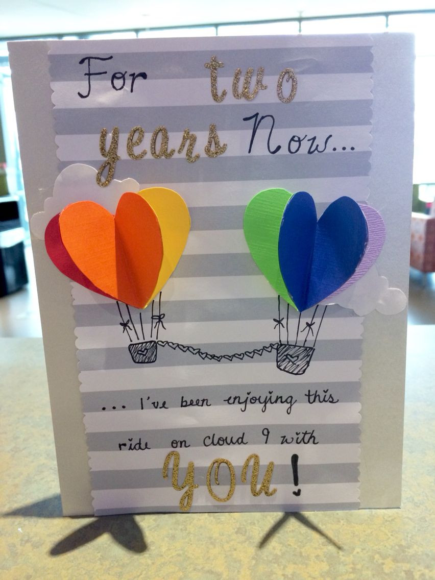 2 Year Dating Anniversary Gift Ideas For Him
 Two Year anniversary "Heart Air Balloon" card •