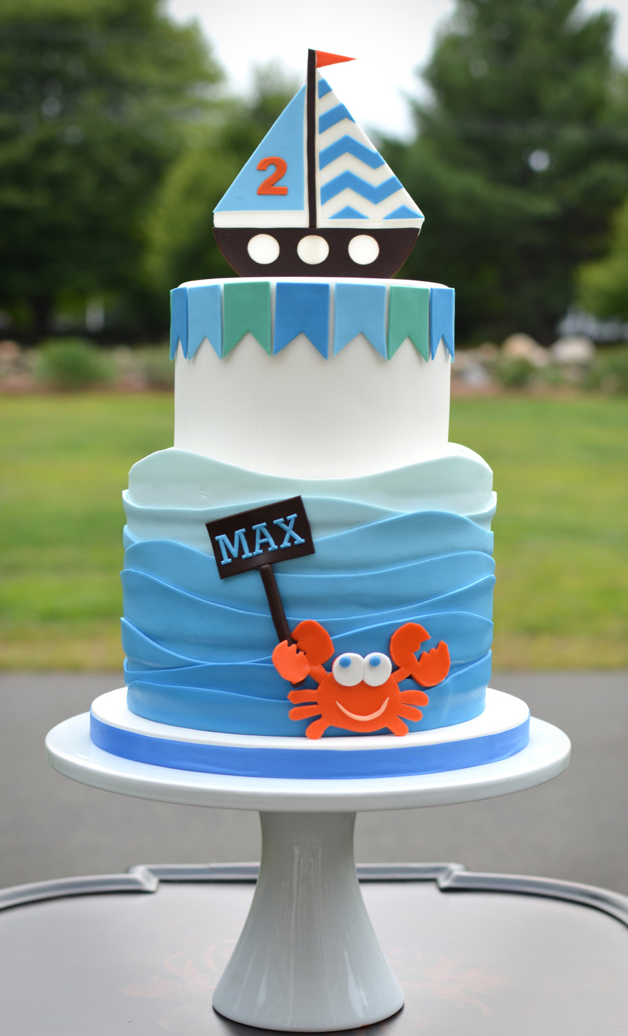 2 Year Old Birthday Cakes
 Fun 2 Year Old Birthday Cake With Waves Sailboat And Crab