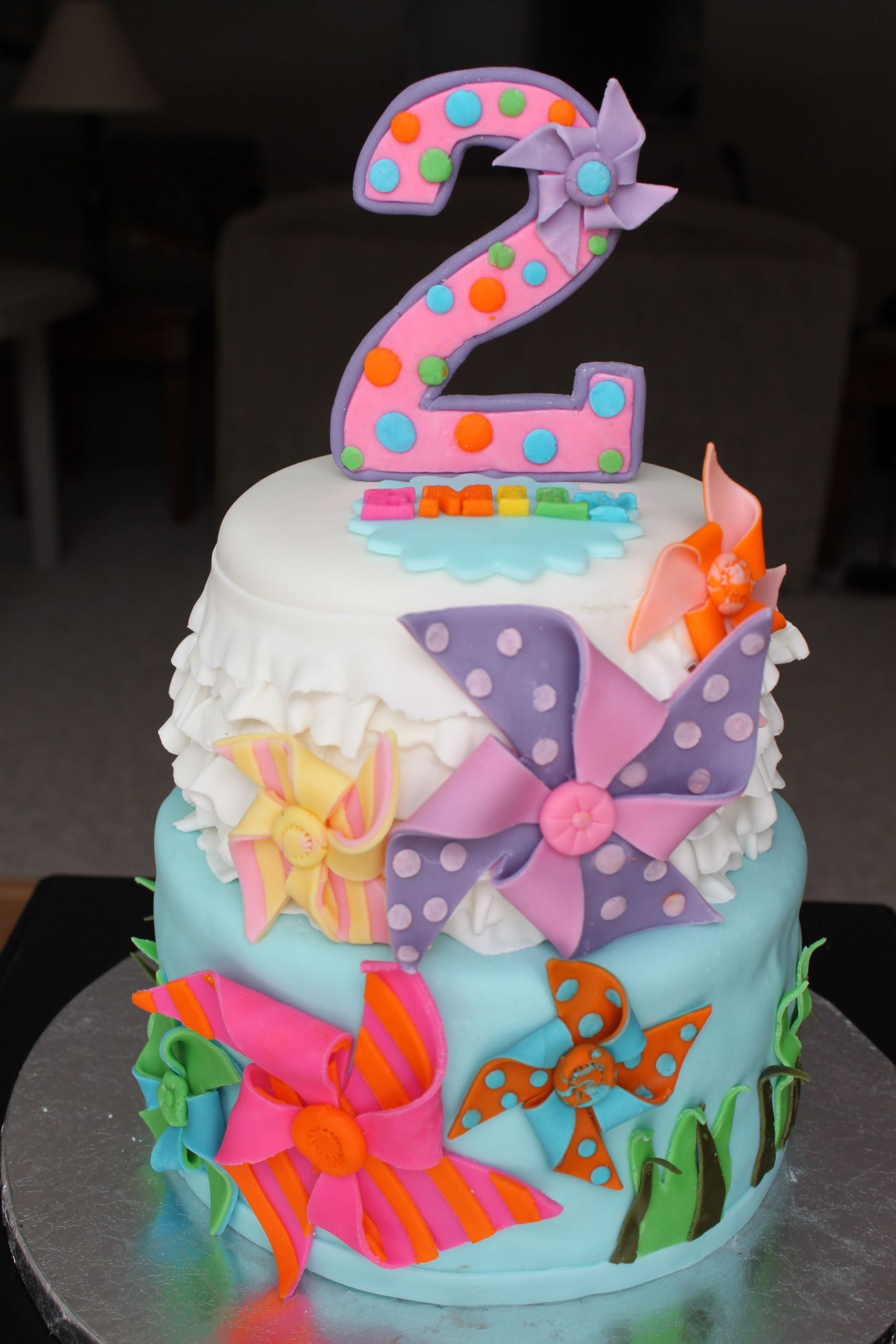 2 Year Old Birthday Cakes
 Children s Birthday Cakes Pinwheel ruffle cake for a