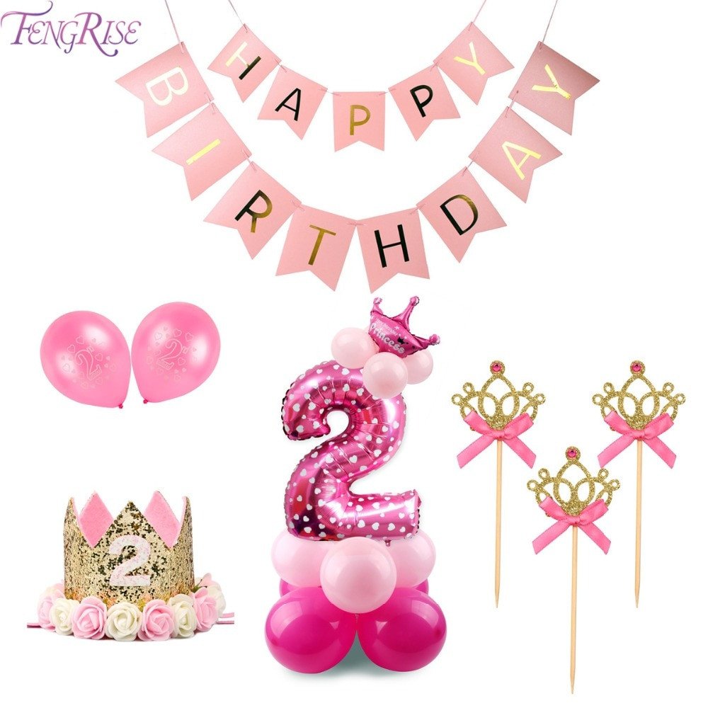 2 Year Old Birthday Party
 FENGRISE 2nd Birthday Party Decoration Pink Girl 2