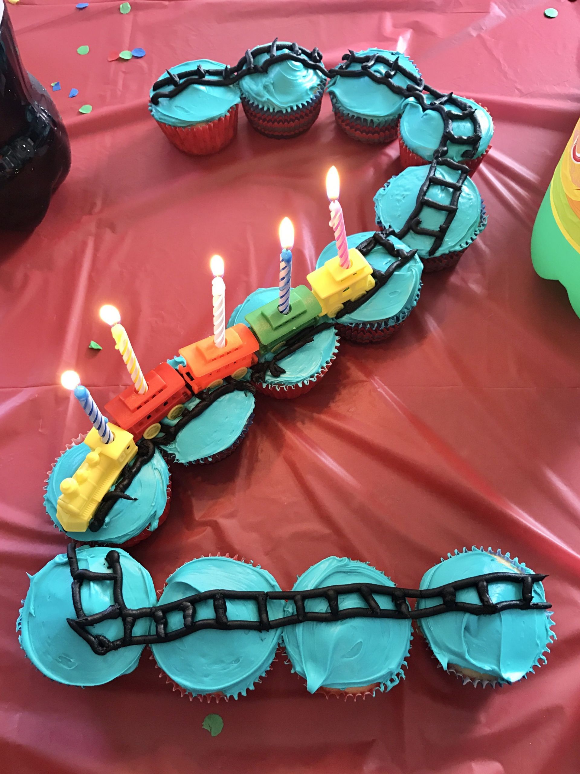 2 Year Old Boy Birthday Party Ideas Summer
 Train theme birthday party cupcakes for a two year old