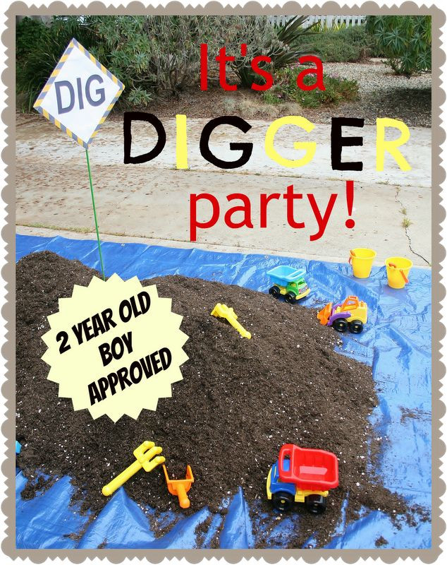 2 Year Old Boy Birthday Party Ideas Summer
 digger boy birthday party theme