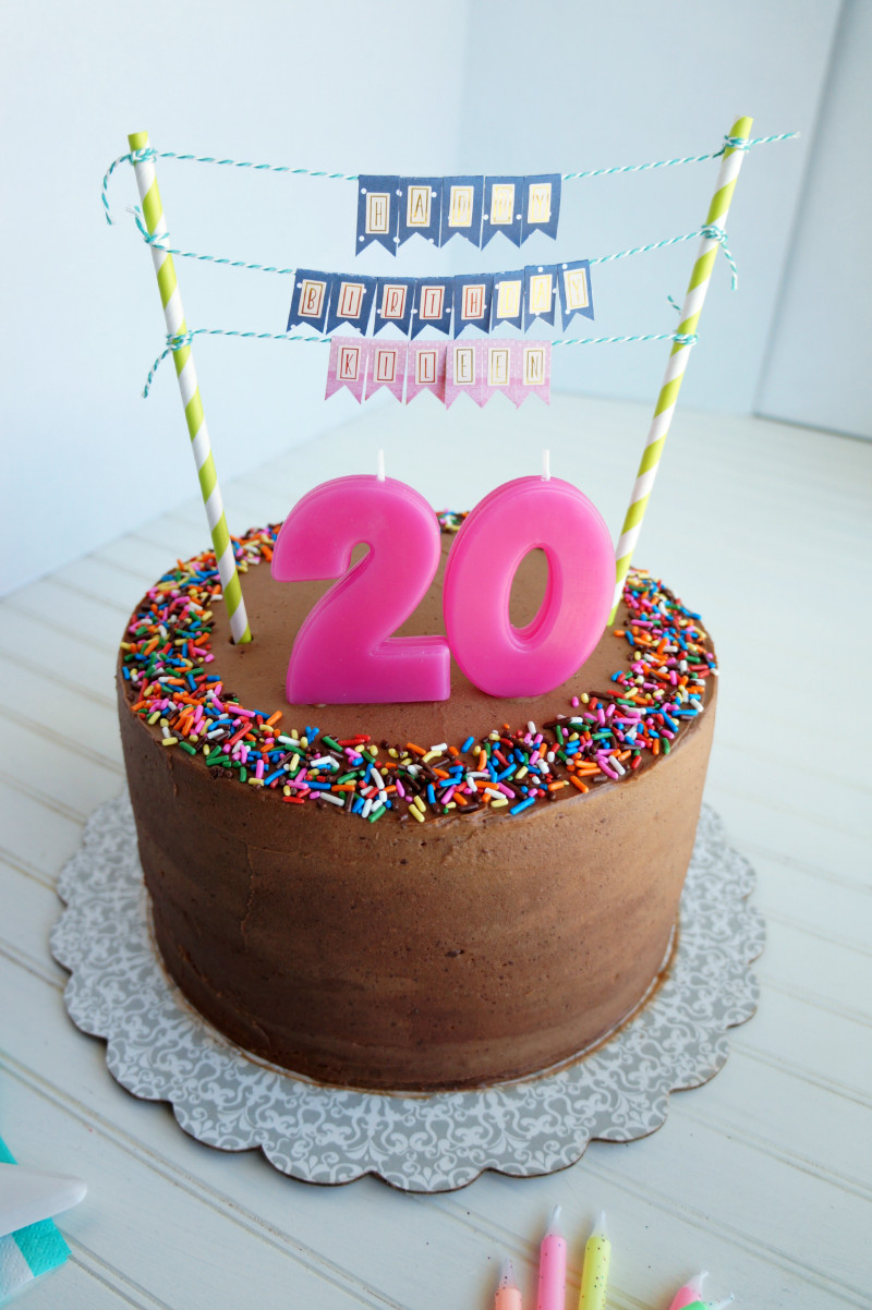 20 Birthday Cake
 20th birthday chocolate confetti cake