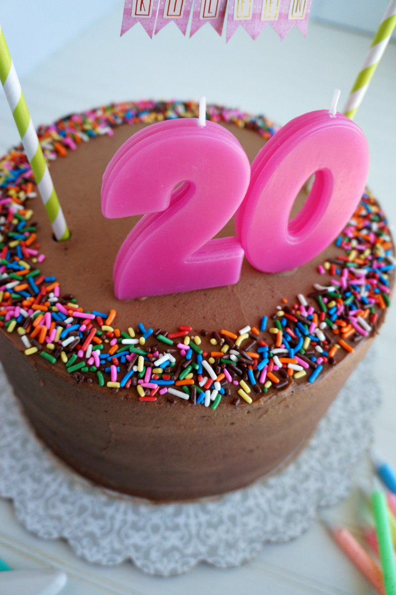 20 Birthday Cake
 20th birthday chocolate confetti cake