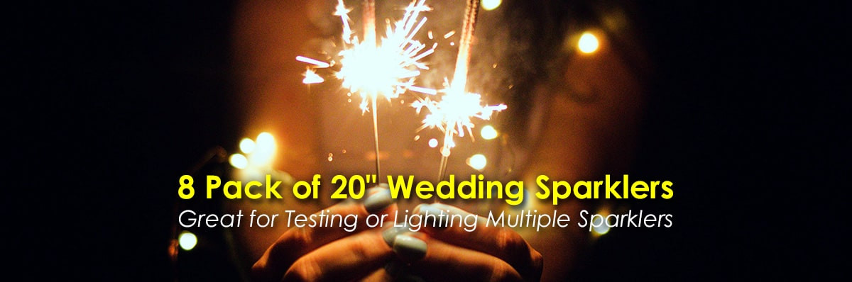 20 Inch Wedding Sparklers Bulk
 8 Pack of 20" Wedding Sparklers