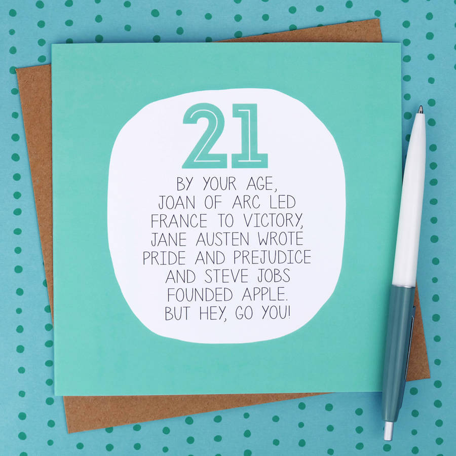 21 Birthday Cards
 by your age… funny 21st birthday card by paper plane