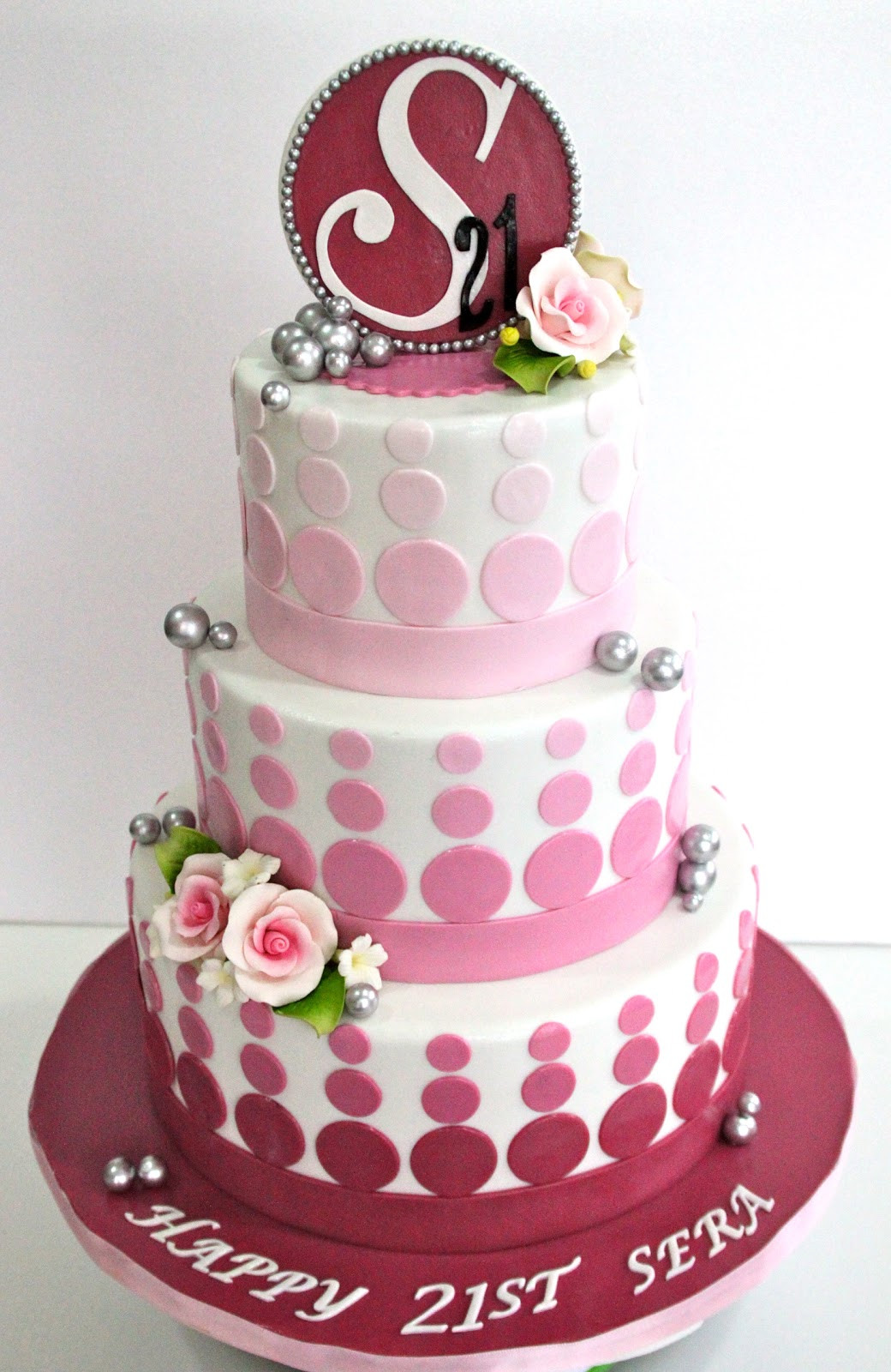 21st Birthday Cake
 Pink 21st Birthday Cake