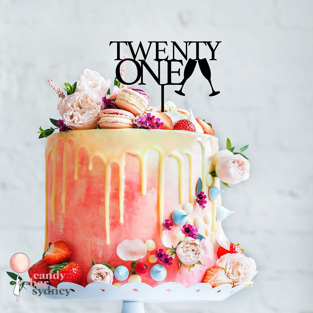 21st Birthday Cake
 Twenty e 21st Birthday Cake Topper Style 1