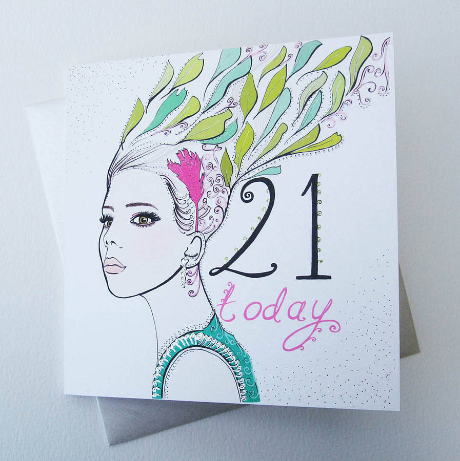 21st Birthday Cards
 21 today 21st birthday card by fay s studio