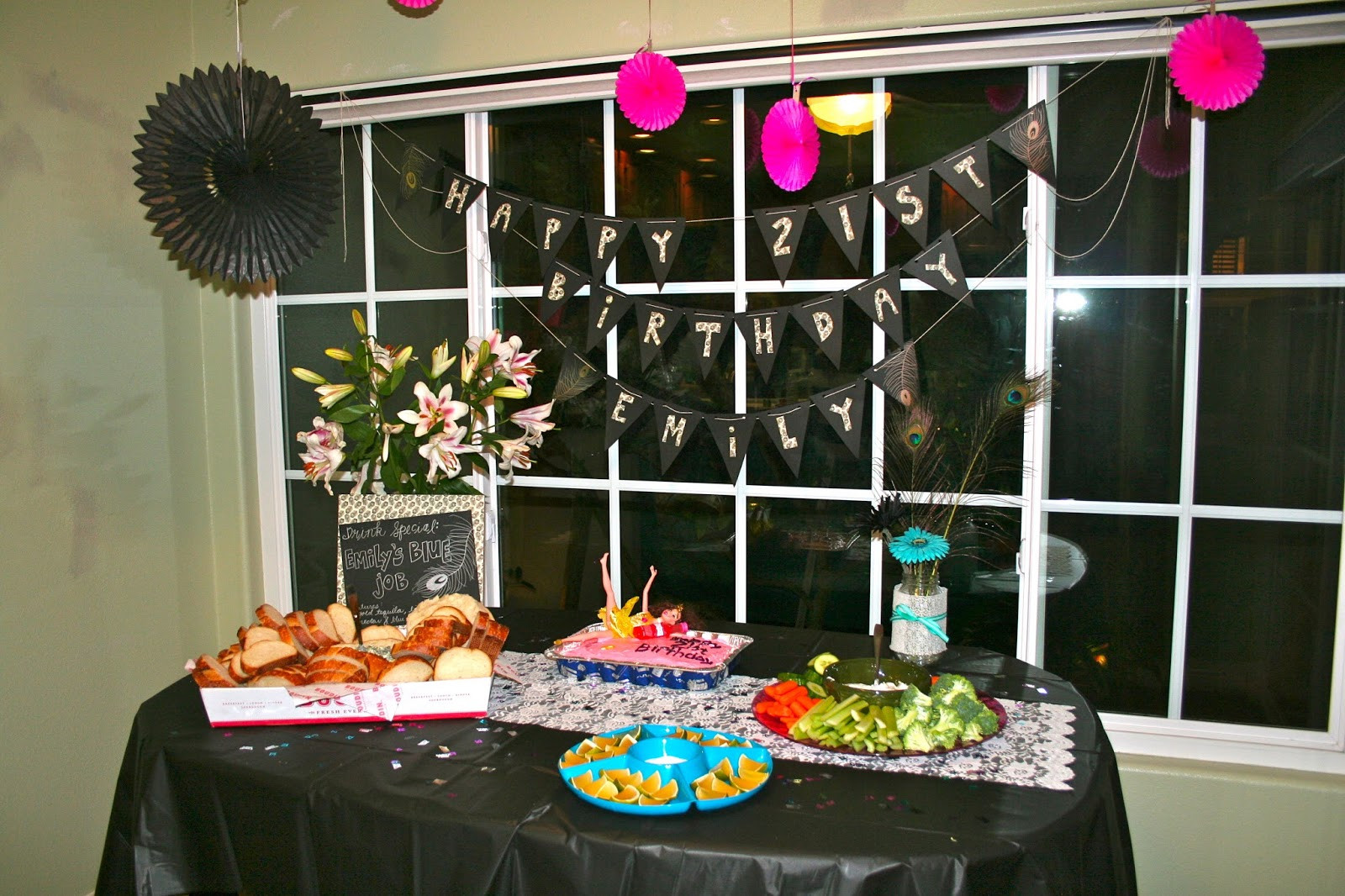 21st Birthday Decoration Ideas
 Champagne Taste Shoestring Bud 21st Birthday Party