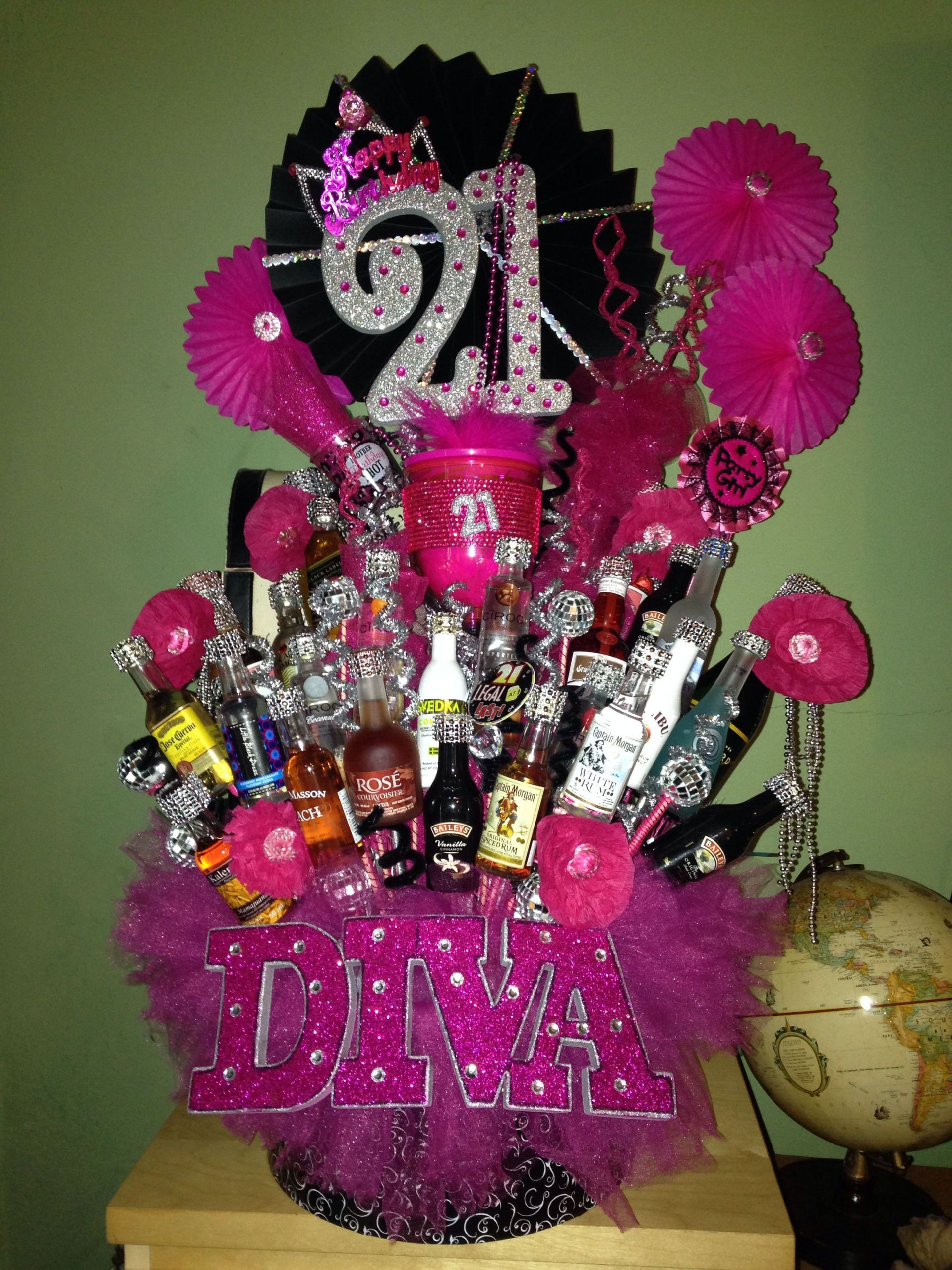 21St Birthday Gift Basket Ideas
 21st birthday liquor basket