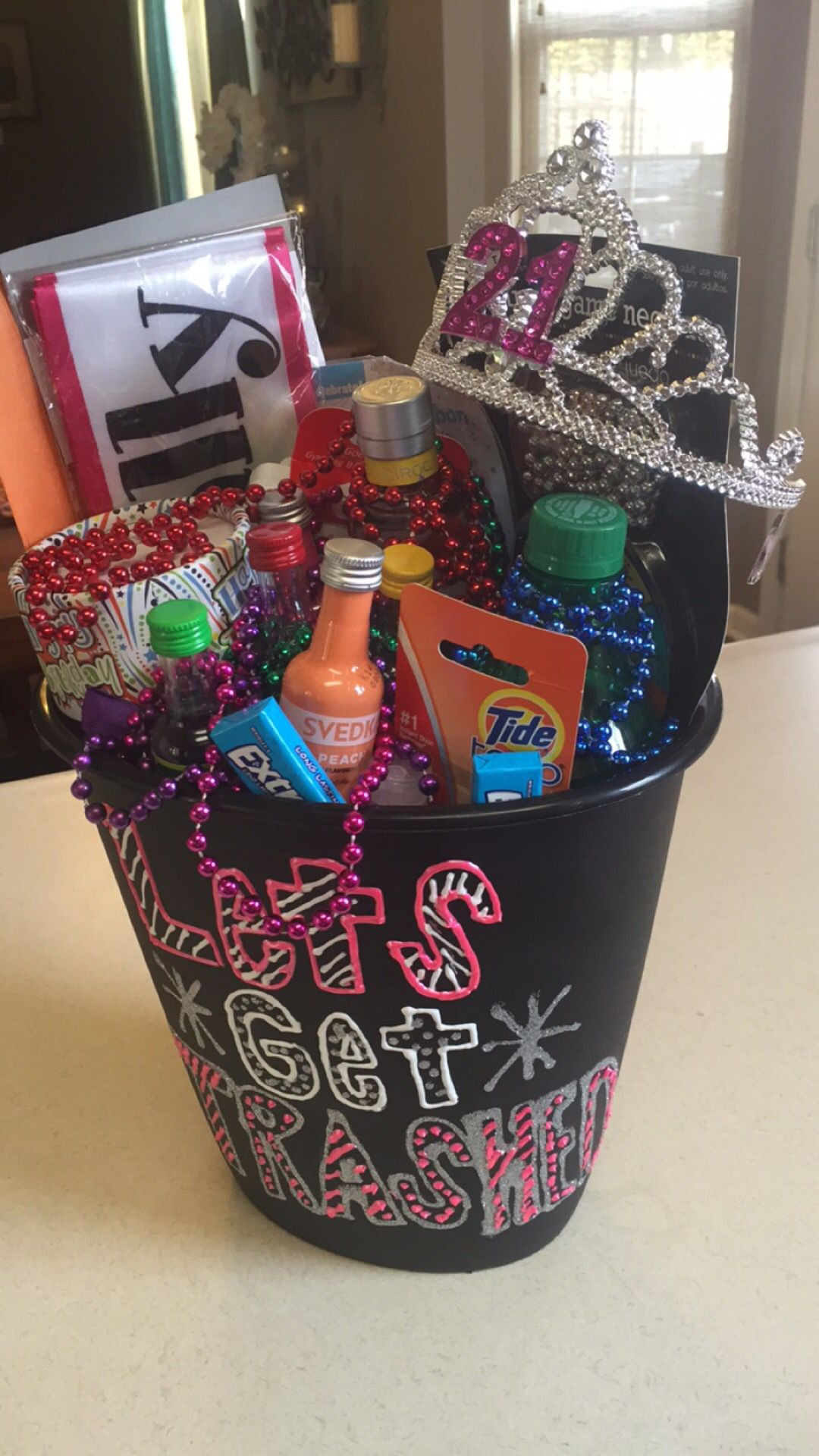 21St Birthday Gift Ideas
 21st birthday t In a trash can saying "let s
