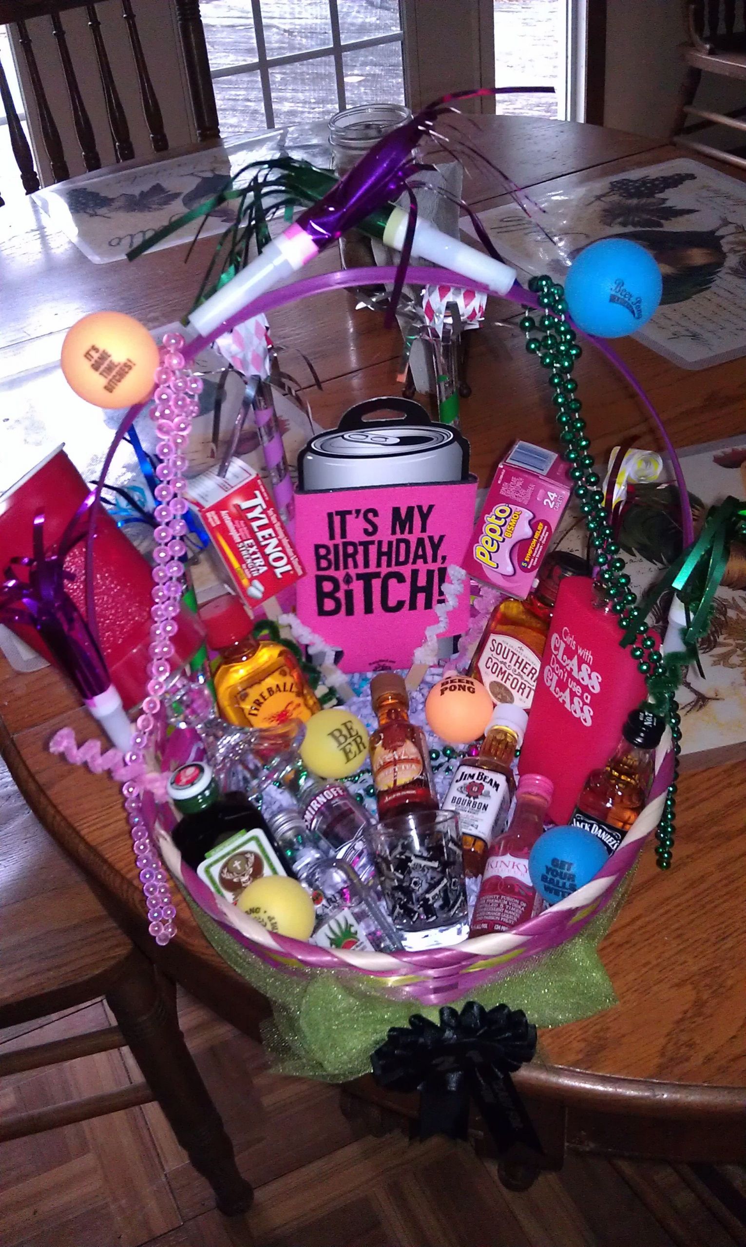 21St Birthday Gift Ideas
 21st birthday basket I want this I love it SOMEONE MAKE