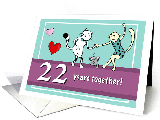 22 Year Anniversary Gift Ideas
 Happy 22nd Wedding Anniversary Two cats dancing card