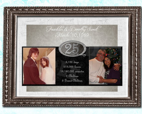 25Th Anniversary Gift Ideas For Couples
 Items similar to 25th Anniversary Gift 25th Wedding