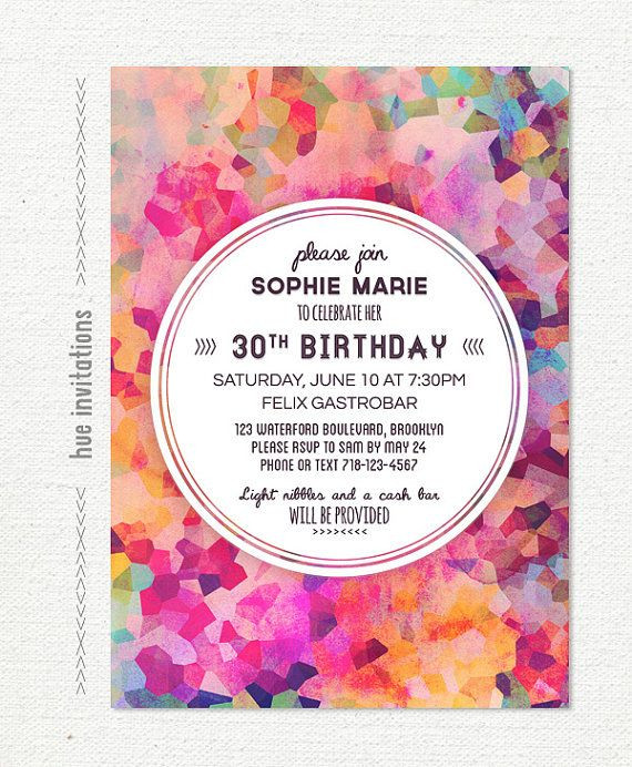 25th Birthday Invitation Wording
 Digital printable 5x7 invitation customized for your event