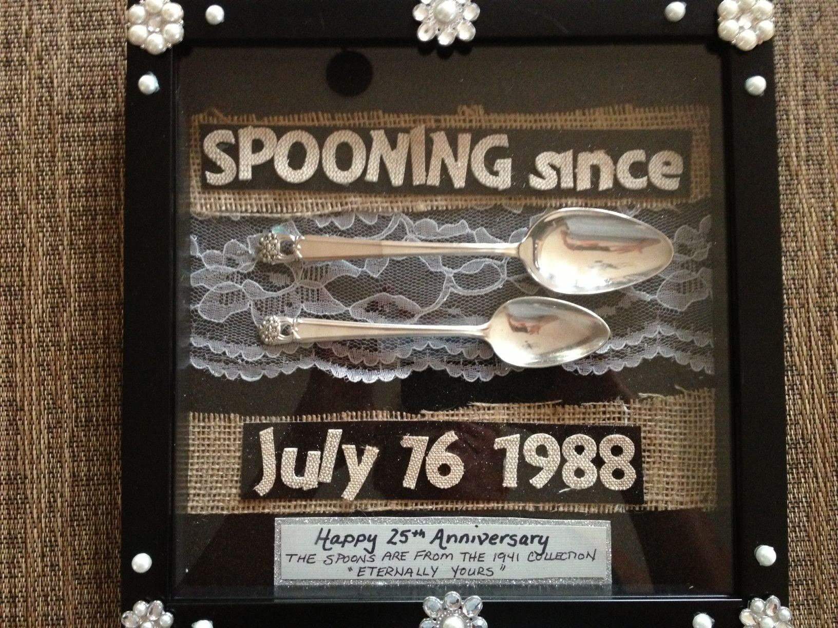 25Th Wedding Anniversary Gift Ideas For Friends
 Made this for my favorite couple celebrating their 25th