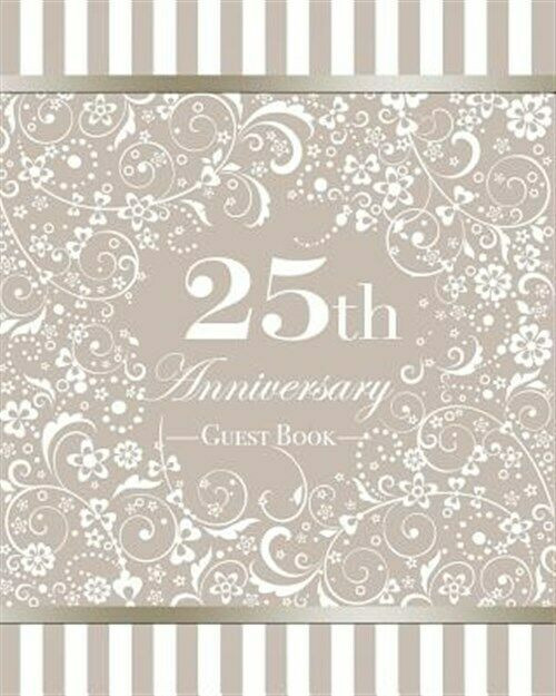 25th Wedding Anniversary Guest Book
 25th Anniversary Guest Book Beautiful Ornate 25th Silver