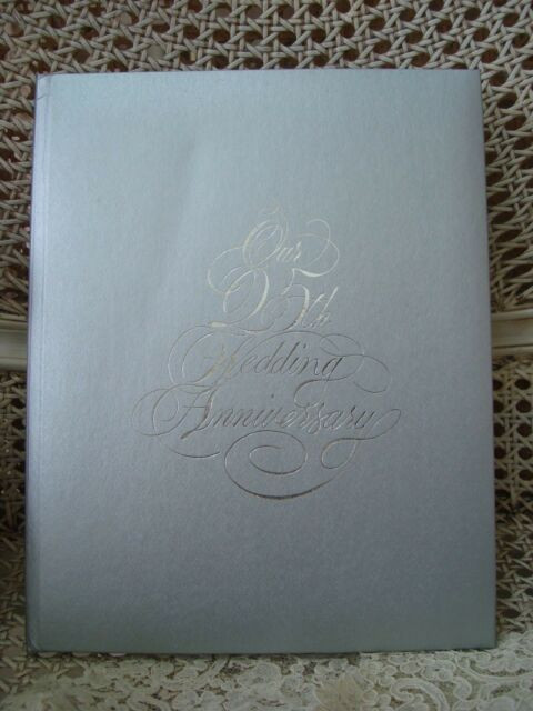 25th Wedding Anniversary Guest Book
 DELUXE OUR 25TH WEDDING ANNIVERSARY SILVER KEEPSAKE GUEST