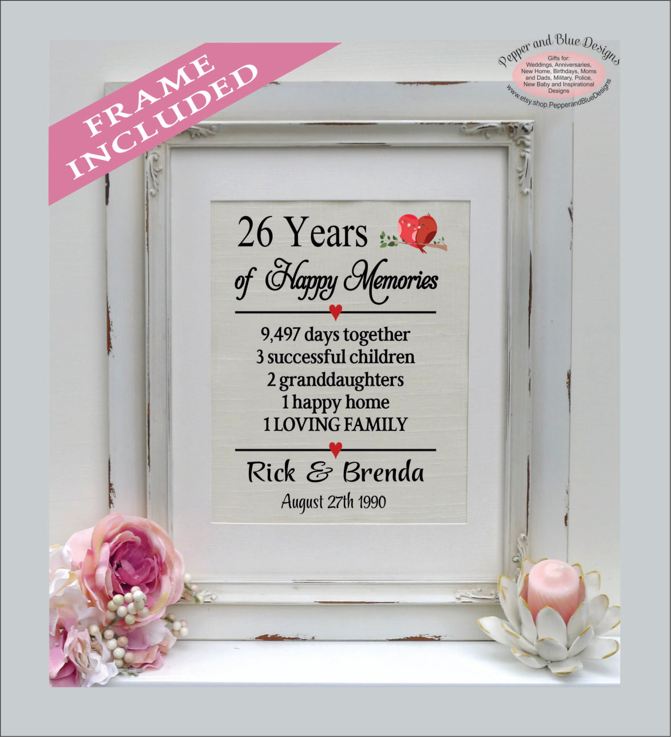 26Th Wedding Anniversary Gift Ideas
 26th wedding anniversary 26 years married 26 years to her