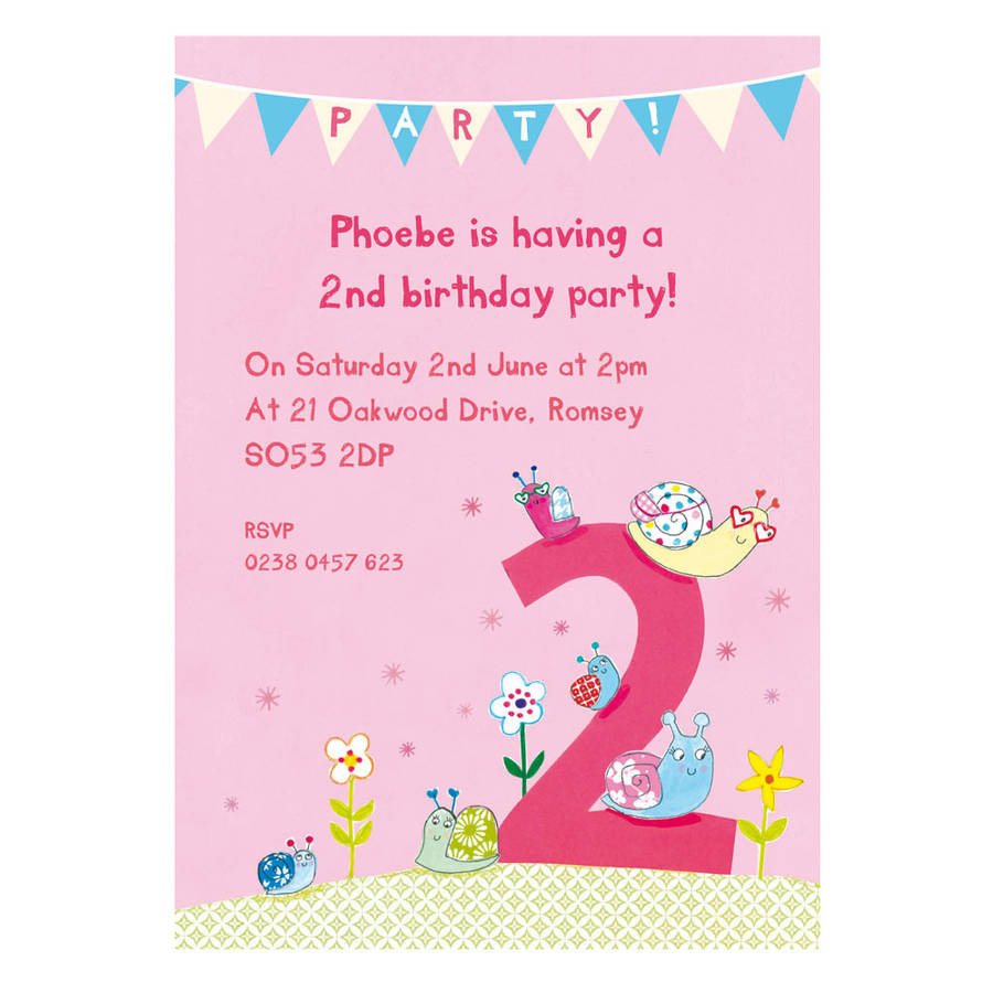 2nd Birthday Invitations
 personalised second birthday party invitations by made by