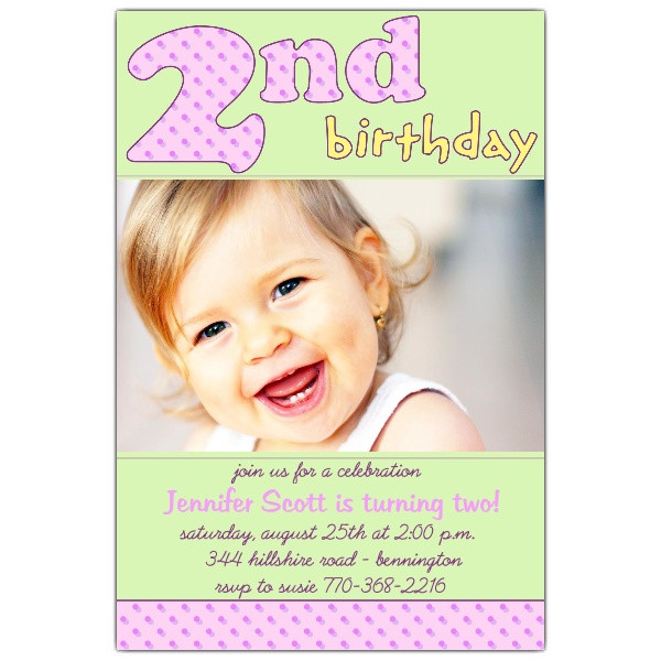 2nd Birthday Invitations
 2nd Birthday Pink Invitations