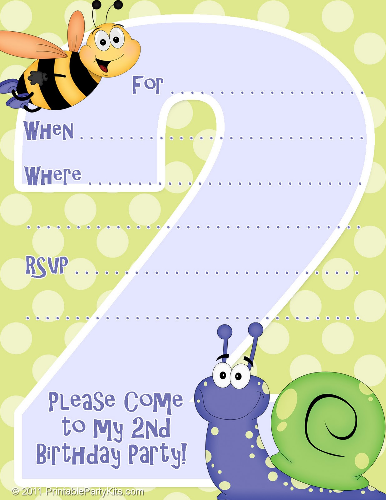 2nd Birthday Invitations
 Free Printable Party Invitations Invitation Template for