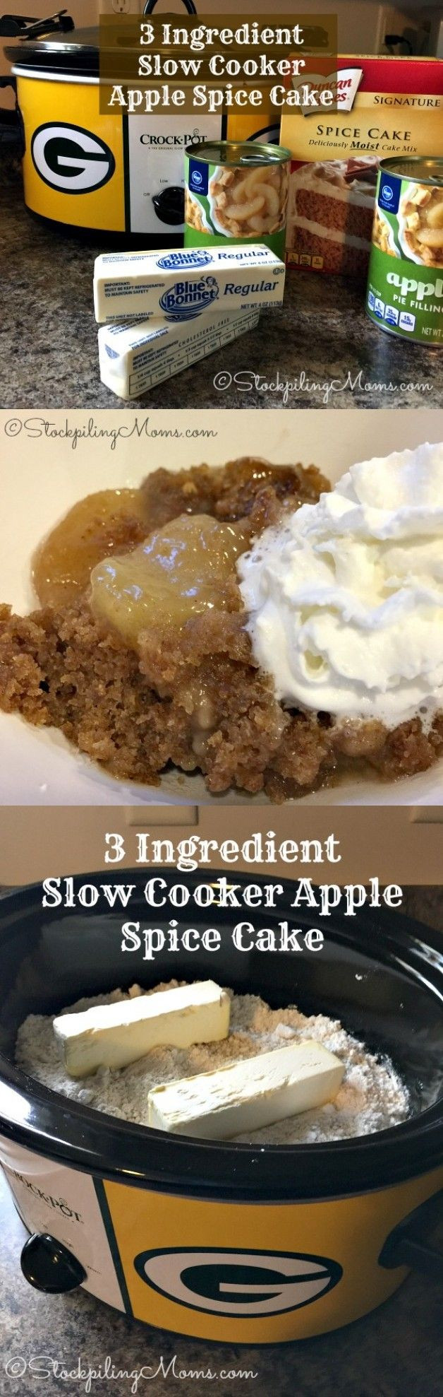 3-Ingredient Slow Cooker Apple Spice Cake
 3 Ingre nt Slow Cooker Apple Spice Cake