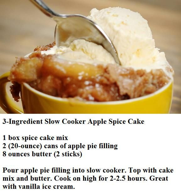 3-Ingredient Slow Cooker Apple Spice Cake
 98 best Crock and Roll images on Pinterest