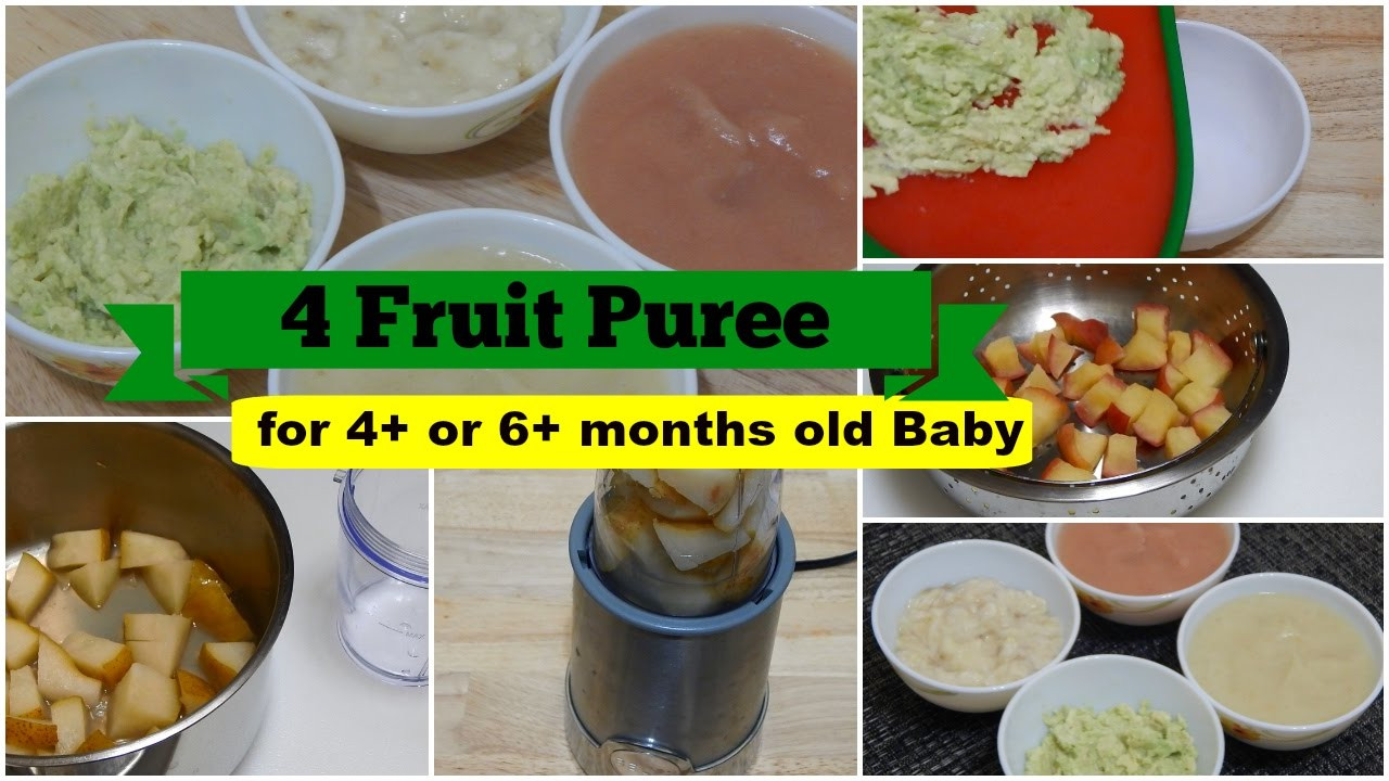 3 Months Baby Food Recipe
 4 Fruit Puree for 4 or 6 months Baby l Healthy Baby Food