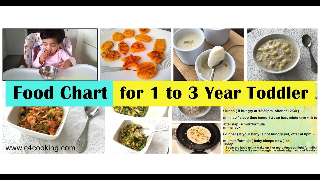 3 Months Baby Food Recipe
 Food chart for 1 3 year old Toddlers Daily food