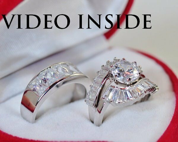 3 Piece Wedding Ring Sets For Him And Her
 For Him and Her 3 Pieces Wedding Set Engagement Ring