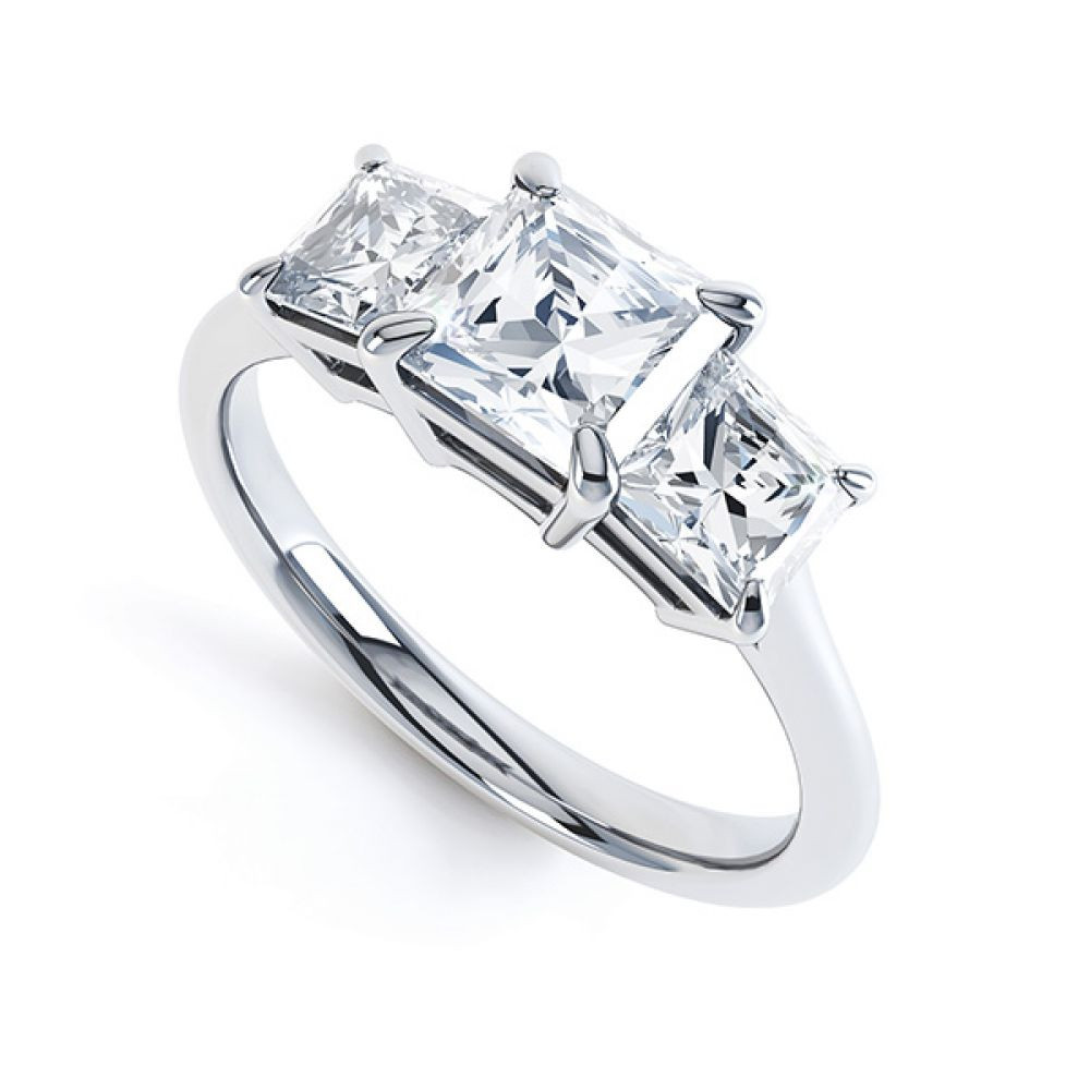 3 Stone Princess Cut Diamond Engagement Ring
 3 Stone Princess Cut Diamond Engagement Ring