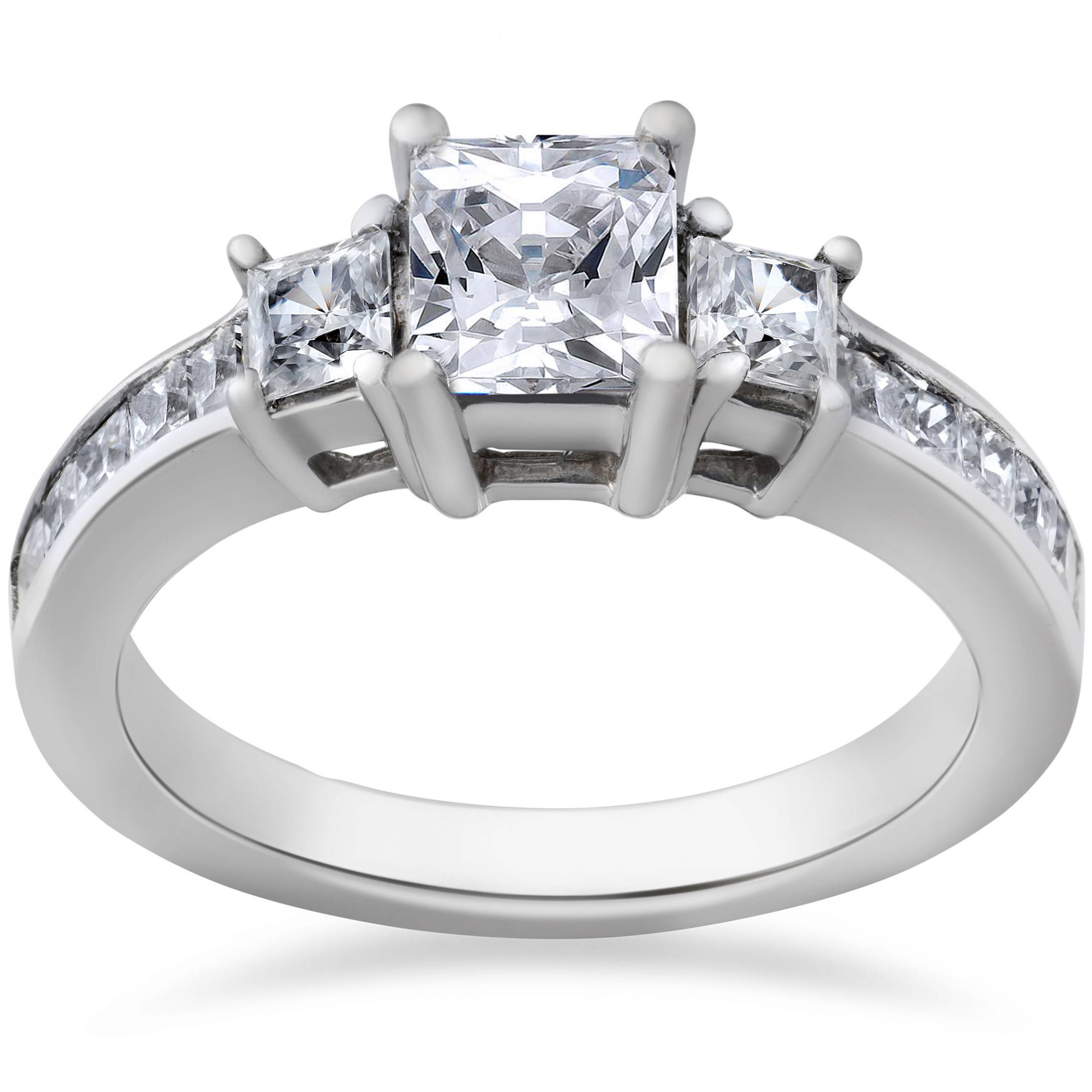 3 Stone Princess Cut Diamond Engagement Ring
 Princess Cut Diamond Engagement Ring 3 Stone 1 1 2ct 14k