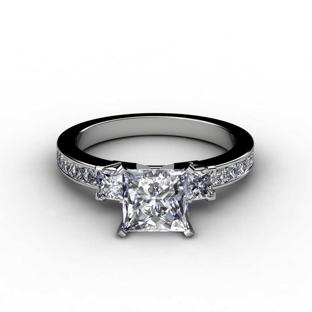 3 Stone Princess Cut Diamond Engagement Ring
 Three Stone Princess Cut Diamond Engagement Ring Natalie
