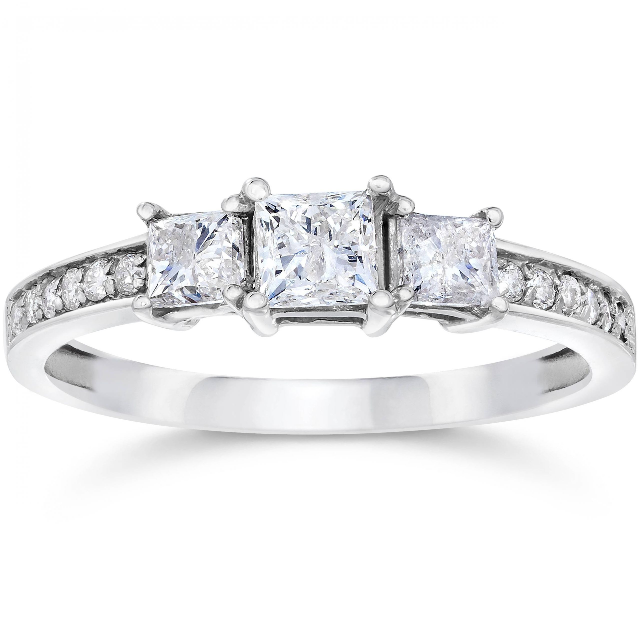 3 Stone Princess Cut Diamond Engagement Ring
 1 2ct Three Stone Princess Cut Diamond Engagement Ring 14K