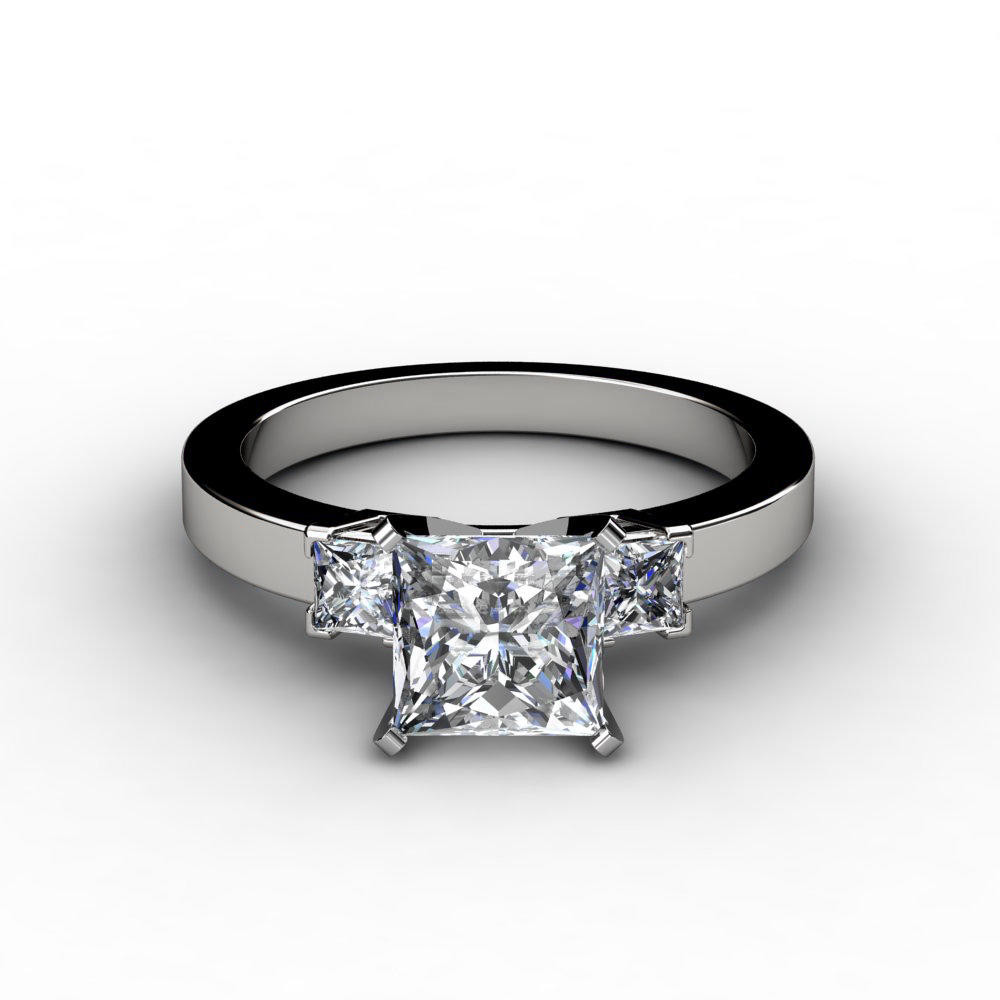 3 Stone Princess Cut Diamond Engagement Ring
 Three Stone Princess Cut Diamond Engagement Ring