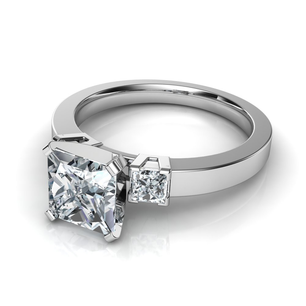 3 Stone Princess Cut Diamond Engagement Ring
 3 Stone Princess Cut Diamond Engagement Ring Natalie Diamonds