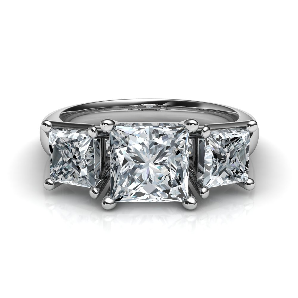 3 Stone Princess Cut Diamond Engagement Ring
 Trilogy 3 Stone Princess Cut Diamond Engagement Ring