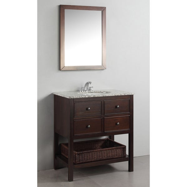 30 Bathroom Vanity With Drawers
 WYNDENHALL New Haven Walnut Brown 30 inch Bath Vanity with