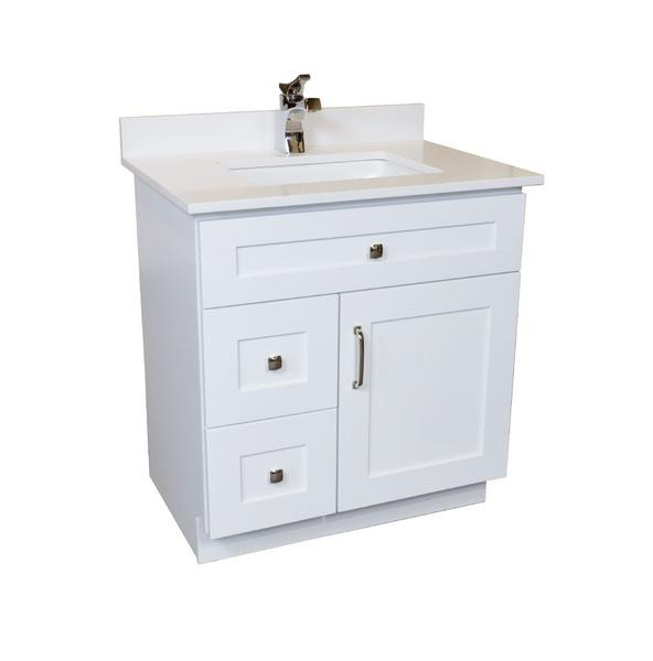 30 Bathroom Vanity With Drawers
 30 ̎ Maple Wood Bathroom Vanity in White bo