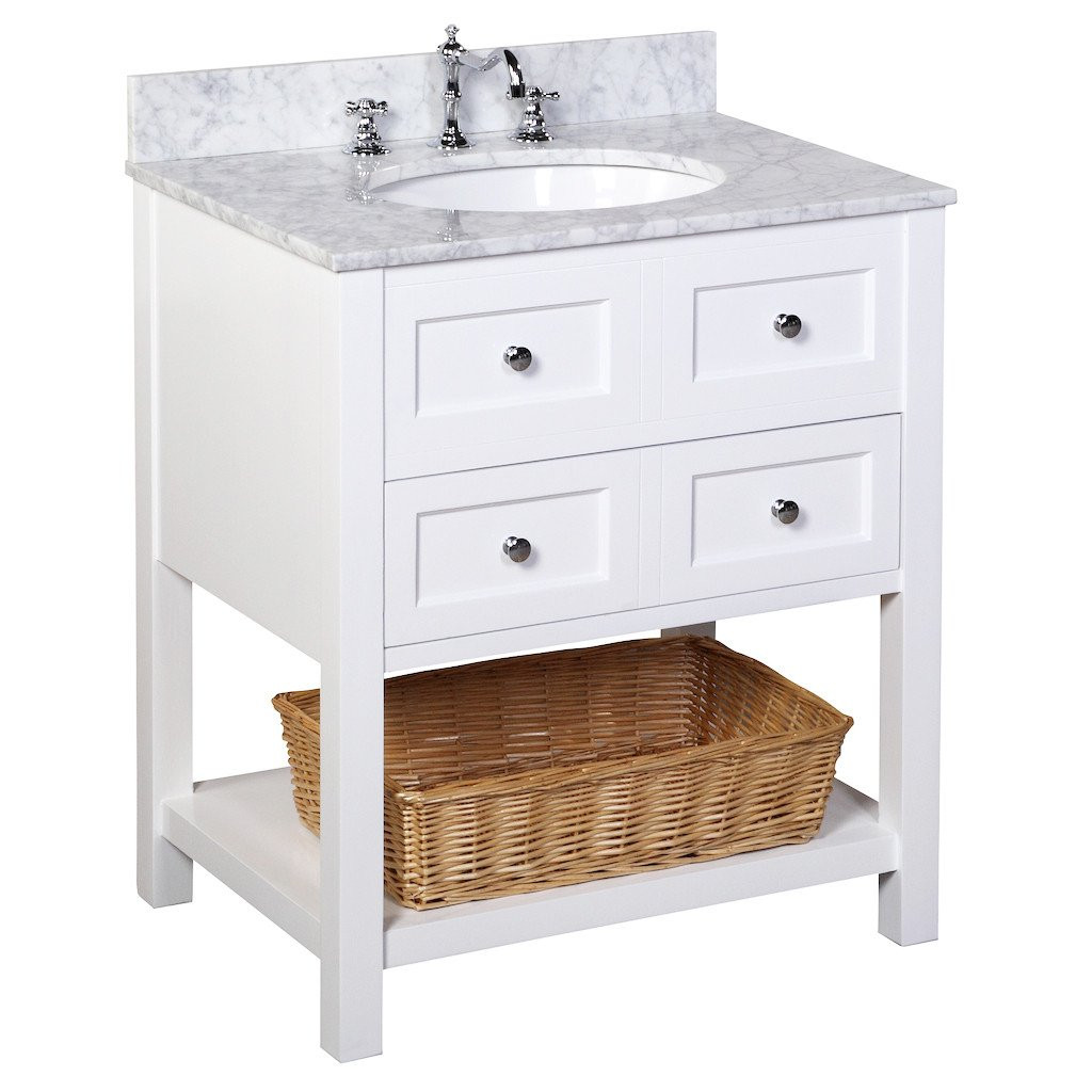 30 Bathroom Vanity With Drawers
 New Yorker 30 inch Vanity Carrara White