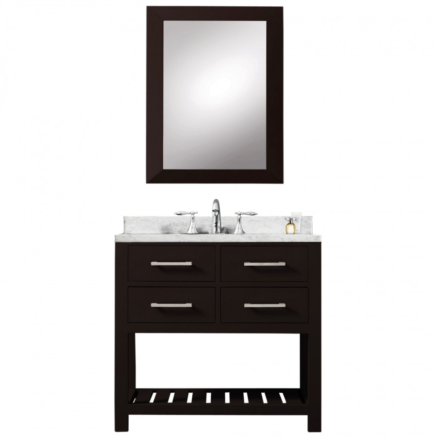 30 Bathroom Vanity With Drawers
 30 Inch Single Sink Bathroom Vanity in Espresso with Soft